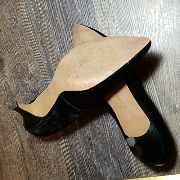 Clarks Black Leather Hair Size 8.5 pumps heels - Picture 14 of 16